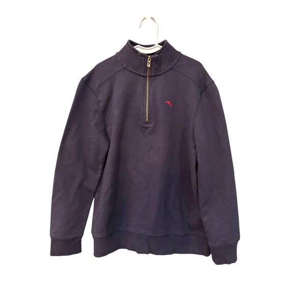 Excellent Used Condition Tommy Bahama Navy Youth Half-Zip Pullover Sweatshirt M - Picture 1 of 3